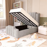 Washington Kids Upholstered Ottoman Bed - Seal Grey Naples