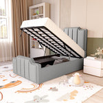 Washington Kids Upholstered Ottoman Bed - Silver Linoso