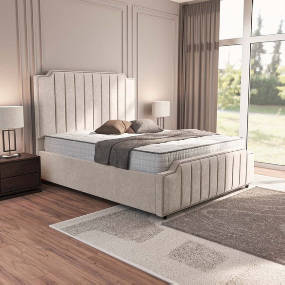 Washington Upholstered Bed - Cream Naples
