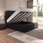 Washington Upholstered Ottoman Bed - Black Chenille