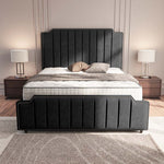 Washington Upholstered Ottoman Bed - Black Naples