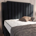 Washington Upholstered Ottoman Bed - Black Plush Velvet