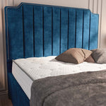 Washington Upholstered Ottoman Bed - Blue Coniston