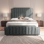 Washington Upholstered Ottoman Bed - Charcoal Chenille