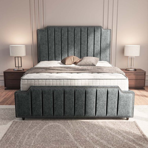 Washington Upholstered Ottoman Bed - Charcoal Chenille