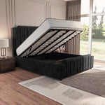 Washington Upholstered Ottoman Bed - Charcoal Coniston