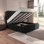 Washington Upholstered Ottoman Bed - Charcoal Coniston