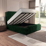 Washington Upholstered Ottoman Bed - Emerald Coniston