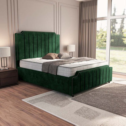 Washington Upholstered Ottoman Bed - Emerald Coniston