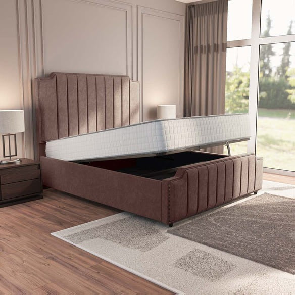 Washington Upholstered Ottoman Bed - Mauve Naples
