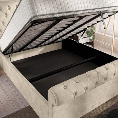 Berlin Upholstered Ottoman Bed - Almond Coniston