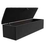 Dallas Ottoman Storage Box - Steel Plush Velvet
