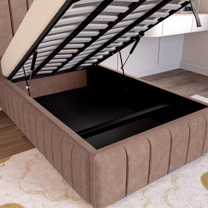 Milan Kids Upholstered Ottoman Bed - Mauve Naples