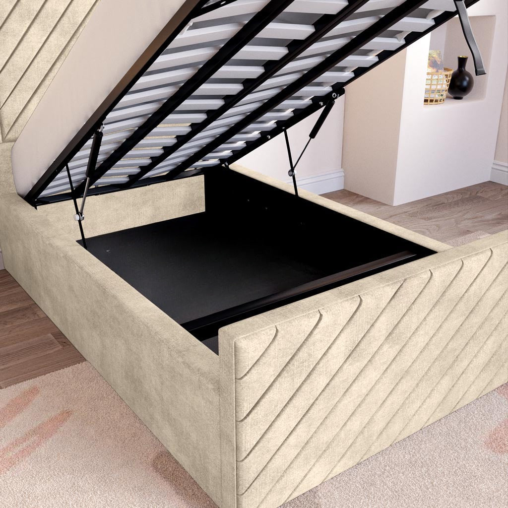 Oxford Kids Upholstered Ottoman Bed - Almond Coniston