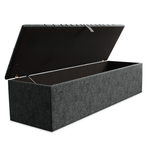 Sunrise Ottoman Storage Box - Charcoal Chenille