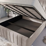 Lisbon Upholstered Ottoman Bed - Seal Grey Naples