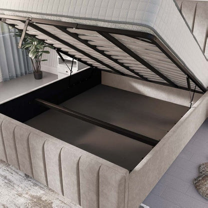 Lisbon Upholstered Ottoman Bed - Seal Grey Naples