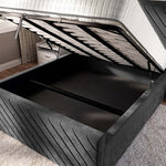 Oxford Upholstered Ottoman Bed - Steel Plush Velvet