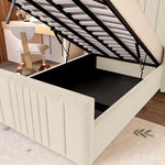 Cambridge Kids Upholstered Ottoman Bed - Cream Plush Velvet