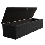 Athens Ottoman Storage Box - Black Chenille
