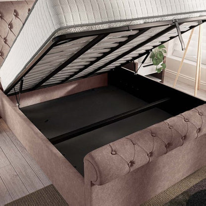 Berlin Upholstered Ottoman Bed - Mauve Naples