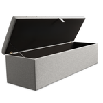 Cambridge Ottoman Storage Box - Silver Linoso