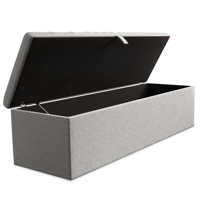 Cambridge Ottoman Storage Box - Silver Linoso