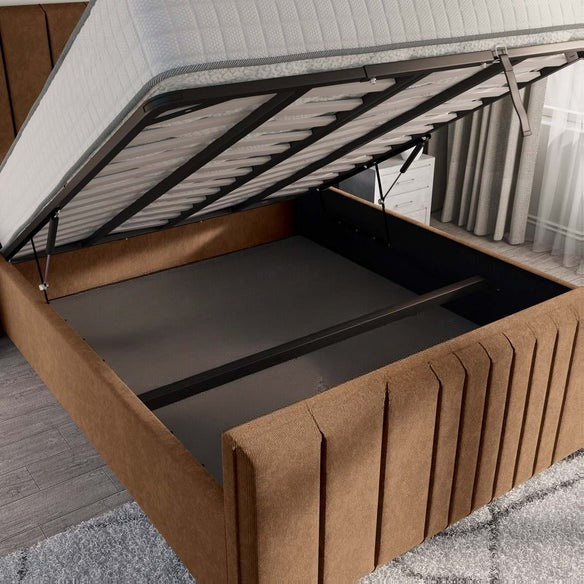 Cambridge Upholstered Ottoman Bed - Mink Naples