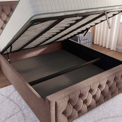 Valencia Upholstered Ottoman Bed - Mauve Naples