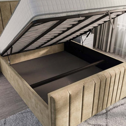 Cambridge Upholstered Ottoman Bed - Mink Coniston