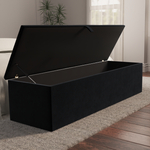 Cubed Ottoman Storage Box - Black Plush Velvet