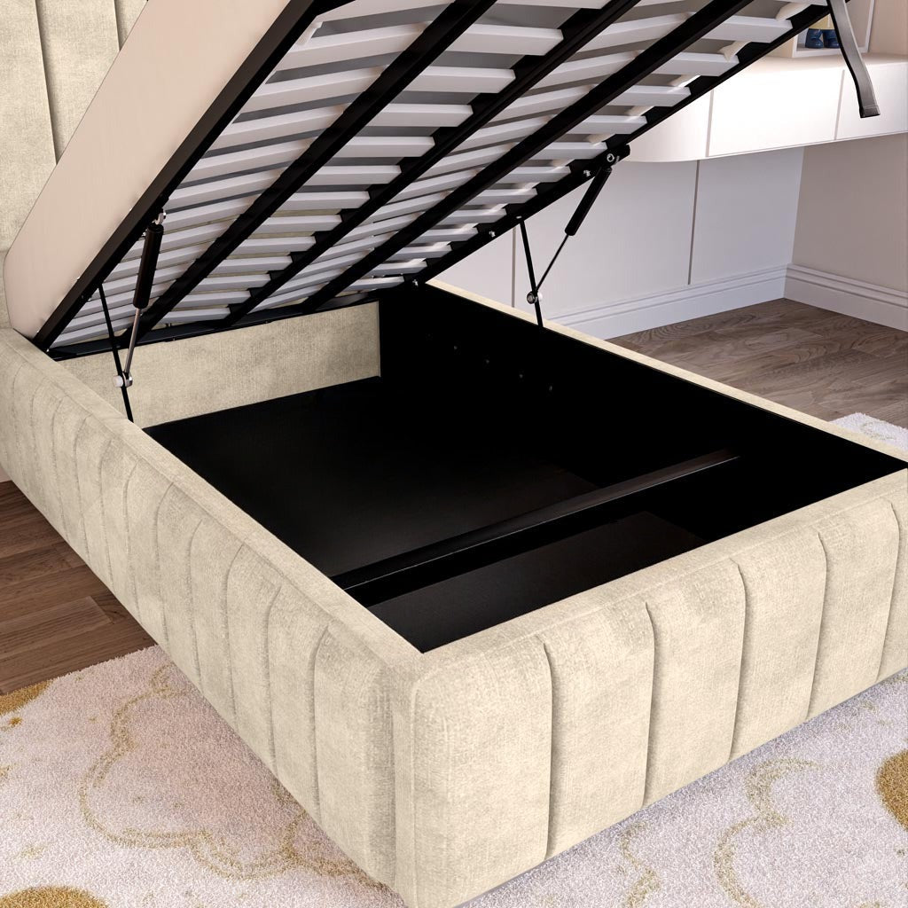 Milan Kids Upholstered Ottoman Bed - Almond Coniston