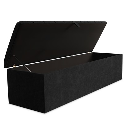 Lisbon Ottoman Storage Box - Black Naples