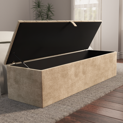 Madrid Ottoman Storage Box - Mink Coniston