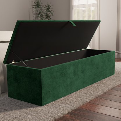 Cubed Ottoman Storage Box - Emerald Coniston