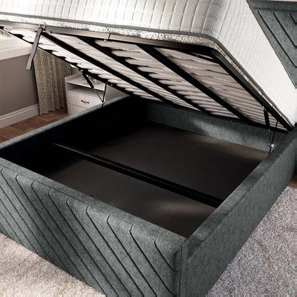 Oxford Upholstered Ottoman Bed - Charcoal Chenille
