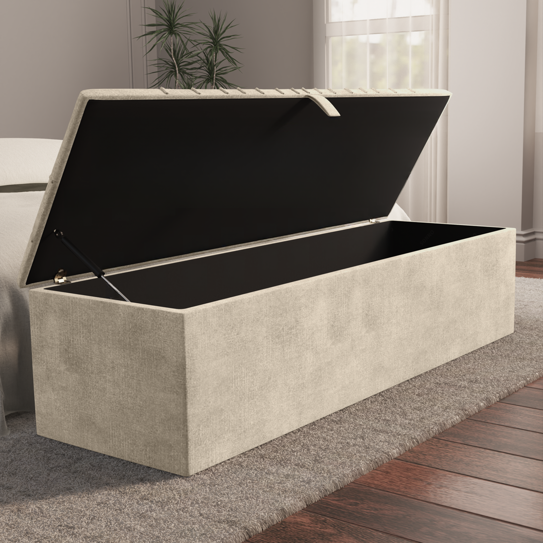 Sunrise Ottoman Storage Box - Almond Coniston