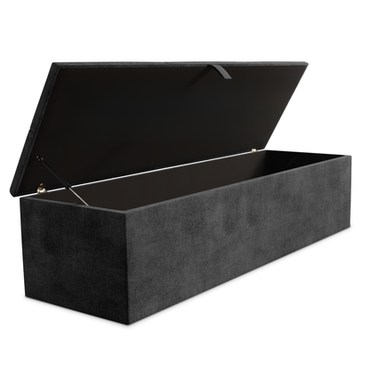 Cubed Ottoman Storage Box - Charcoal Coniston