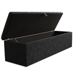 Cambridge Ottoman Storage Box - Black Chenille