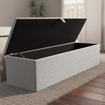 Cubed Ottoman Storage Box - Silver Linoso