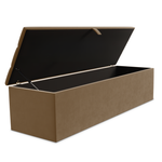 Athens Ottoman Storage Box - Mink Plush Velvet