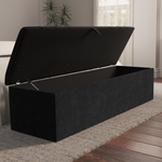 Dallas Ottoman Storage Box - Black Naples