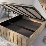 Lisbon Upholstered Ottoman Bed - Mink Coniston