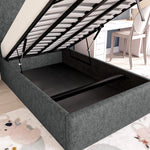 Cairo Kids Upholstered Ottoman Bed - Charcoal Chenille