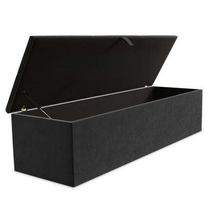 Cubed Ottoman Storage Box - Steel Plush Velvet