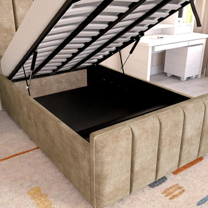 Lisbon Kids Upholstered Ottoman Bed - Mink Coniston
