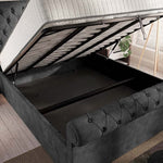 Berlin Upholstered Ottoman Bed - Charcoal Coniston