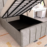 Lisbon Kids Upholstered Ottoman Bed - Seal Grey Naples