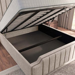 Washington Upholstered Ottoman Bed - Cream Naples