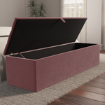 Athens Ottoman Storage Box - Pink Plush Velvet